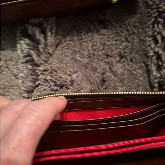 Dooney & Bourke Textured Brown Leather Bag and Wallet - Picture 4 of 12